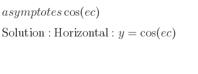 The asymptotes of cos(ec) is Horizontal: y=cos(ec)